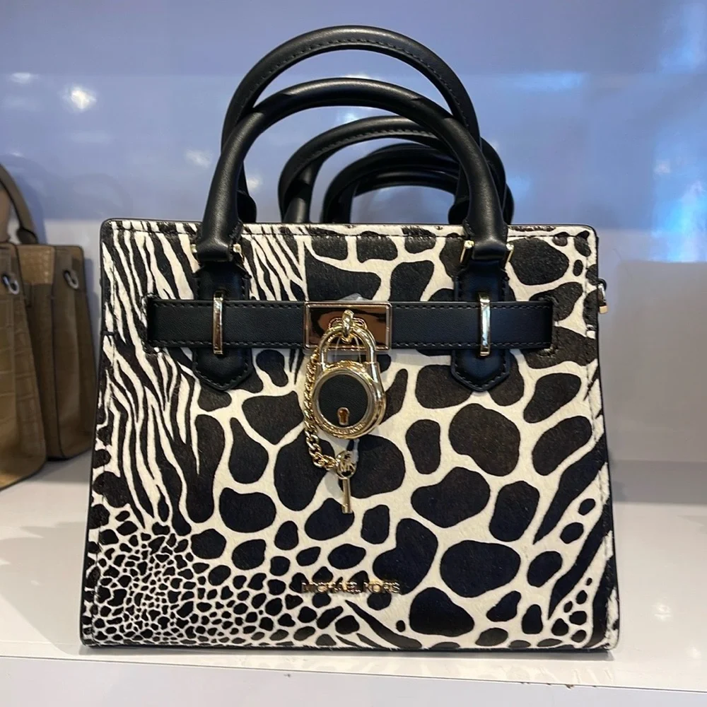 Michael Kors
Hamilton Small Satchel Leather
Color: Black Multi 
NWT 
L - Picture 2 of 16
